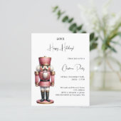 Notenkraker kerstfeest uitnodiging (Staand voorkant)