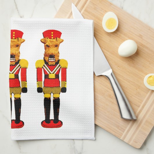 Notenkraker kersthonden theedoek (Quarter Fold)