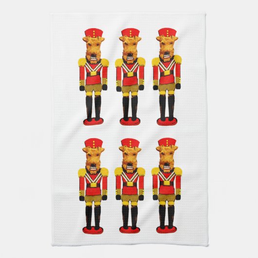 Notenkraker kersthonden theedoek (Verticaal)