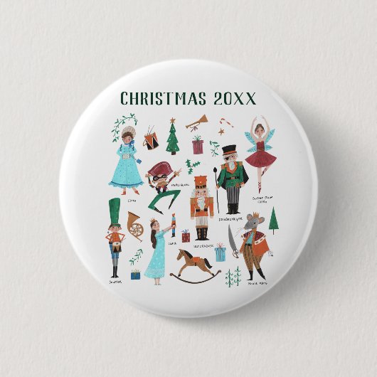 Notenkraker Kerstmis Custom Year Ballet Ronde Button 5,7 Cm (Voorkant)