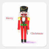 Notenkraker Kerstmis Vierkante Sticker (Voorkant)