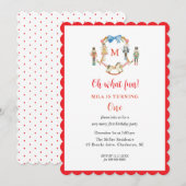 Notenkraker kerstmonogram 1e verjaardag kaart (Voorkant / Achterkant)