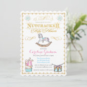 Notenkraker Kerstvakantie Baby Shower Uitnodiging (Staand voorkant)