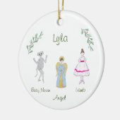 notenkraker lam/Baby muis/engel Keramisch Ornament (Links)