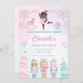 Notenkraker Land Van Snoepjes Fee Roze Uitnodiging (Voorkant / Achterkant)