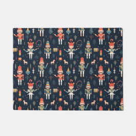 Notenkraker Marine Blauw Feestelijke Kerstmis Deurmat