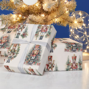 Notenkraker met kerstboom patroon cadeaupapier