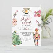 Notenkraker moderne schets kerstfeest kaart (Staand voorkant)