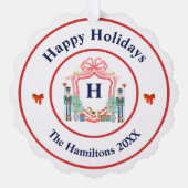 Notenkraker Monogram Kerst Ornament Kaart (Voorkant)