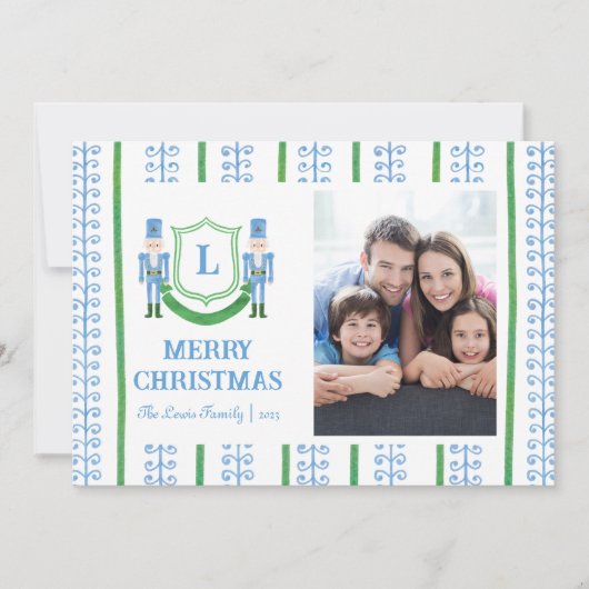 Notenkraker Monogram Kerstkaart Kaart (Voorkant)