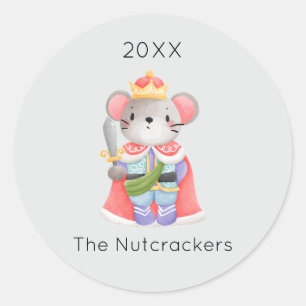 Notenkraker Muis Koning Kerstmis Ronde Sticker