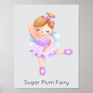 Notenkraker Paarse Sugar Plum Fairy Christmas Poster