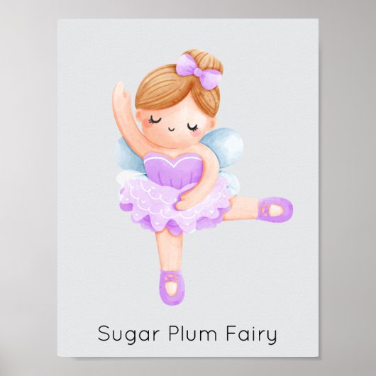 Notenkraker Paarse Sugar Plum Fairy Christmas Poster (Voorkant)