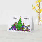 Notenkraker Personages Grappige Kerstkaart Kaart (Gele Bloem)