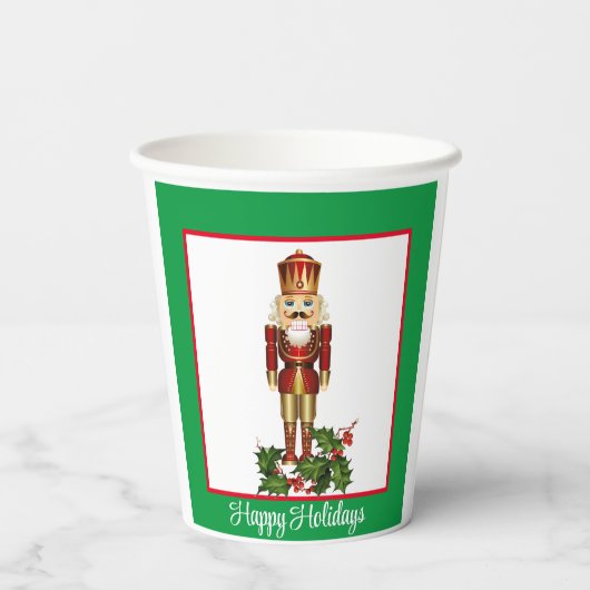Notenkraker Personaliseer tekst x 2 Kerstmis Papieren Bekers (Achterkant)