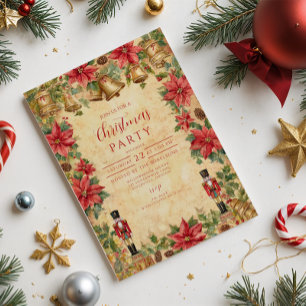 Notenkraker Poinsettia Kerstmis Kaart