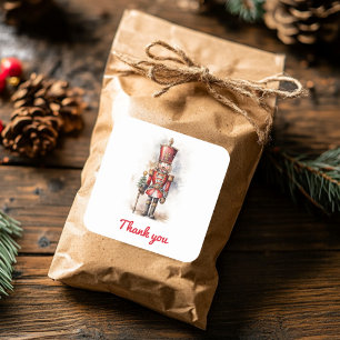 Notenkraker Red Magical Birthday Bedankt Vierkante Sticker