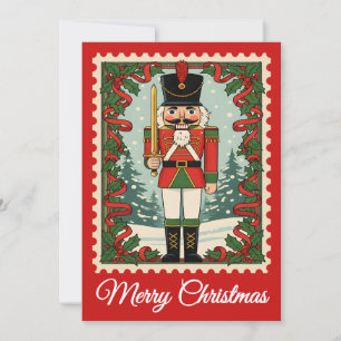 Notenkraker Retro Postzegel Kerstkaart
