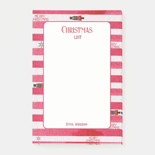 Notenkraker Rode Kerstmislijst Naam Post-it Nota's Post-it® Notes (Voorkant)