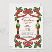 Notenkraker rode strik kerstfeest kaart (Voorkant)