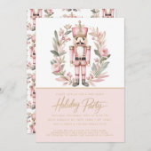 Notenkraker Roze Krans Kerstfeest Kaart (Voorkant / Achterkant)