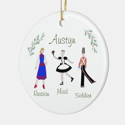 Notenkraker Soldaat / Maid / Russisch Keramisch Ornament (Links)