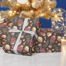 Notenkraker Spruce Branch Kerstboom Waterverf Cadeaupapier