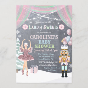 Notenkraker Sugar Plum Baby shower Invitation Kaart