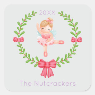 Notenkraker Sugar Plum Fairy Christmas Vierkante Sticker