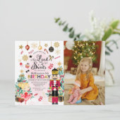 Notenkraker Suikerpruimfee Kerst Verjaardagsuitnod Kaart (Staand voorkant)