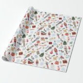 Notenkraker Suite Kerst Gift Wrap Cadeaupapier (Uitgerold)