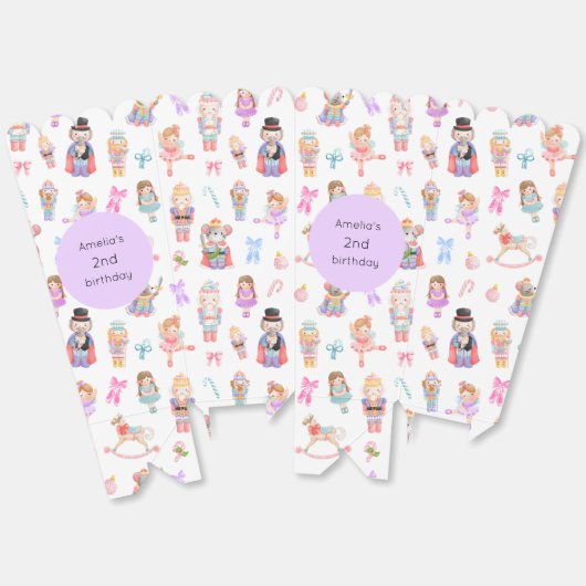 Notenkraker verjaardag bedankdoosjes (Ongevouwen)