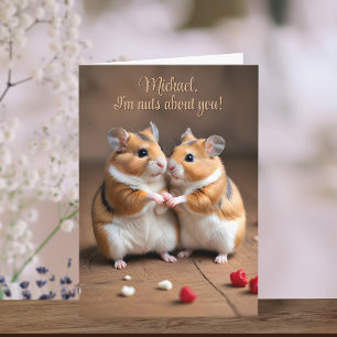 Notenkraker voor jou hamster gelukskaart met Valen Kaart