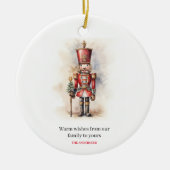  Notenkraker & Vrolijk Kerstfeest Keramisch Ornament (Voorkant)