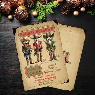 Notenkraker Western Vakantie Hoedown Kerstfeest Kaart
