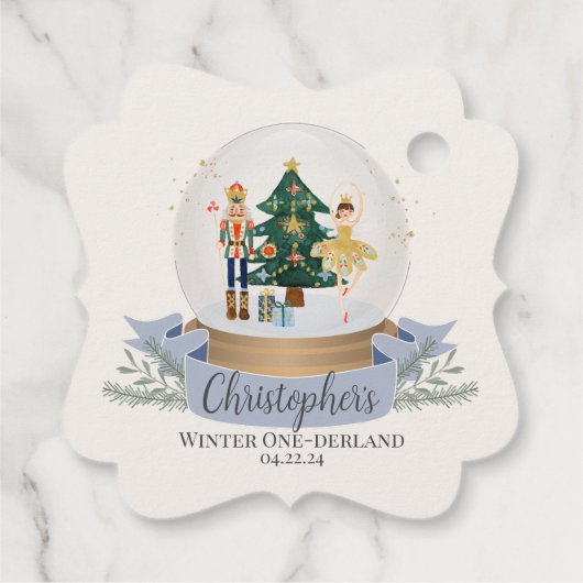 Notenkraker Winter Nederland eerste verjaardagsfee Bedankjes Labels (Achterkant)