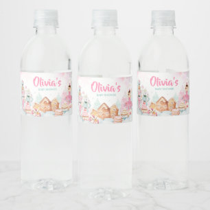 Notenkraker Winter Snowflakes Baby shower Waterfles Etiket