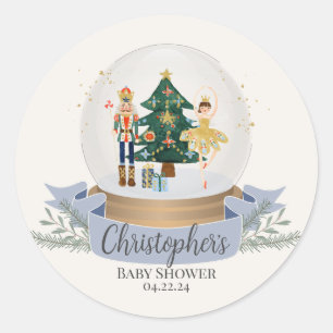 Notenkraker Winter Wonderland baby shower Ronde Sticker