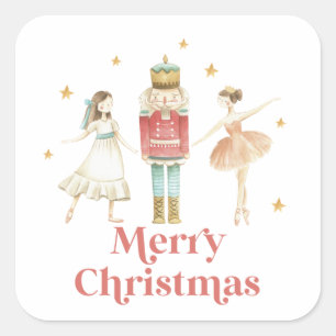 Notenkraker Winterballet Kerstmis Vierkante Sticker
