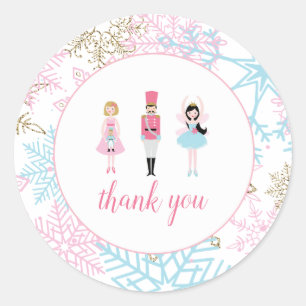 Notenkraker Winterballet Sneeuwvlok Verjaardag Ronde Sticker