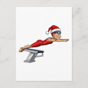 Notenkraker Zwemmer Zwemvakantie Atletisch Kerstmi Briefkaart