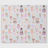 Notenkrakerpatroon Kerstmis Cadeaupapier (Vlak)