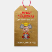 Notenkraker's Funny Mouse King Vrolijk Kerstfeest Cadeaulabel (Voorkant)