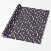 Notenkrakervloot | paarse kerst cadeaupapier (Uitgerold)