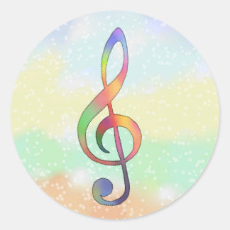 Notenschlüssel ronde sticker