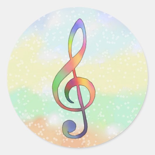 Notenschlüssel ronde sticker (Voorkant)