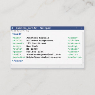 Notepad Coder Format Computer Scientist Programmer Visitekaartje
