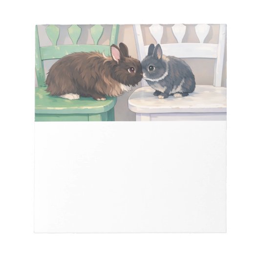 Notepad Cute Two Rabbits Art Notitieblok (Voorkant)