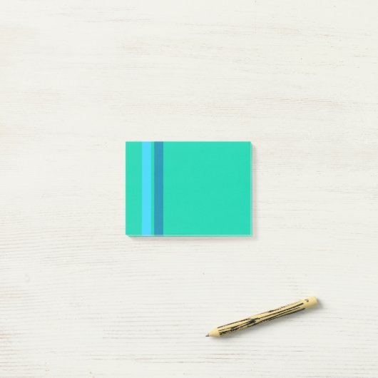 Notes Aqua Blue Stripes Post-it® (Sur un bureau)