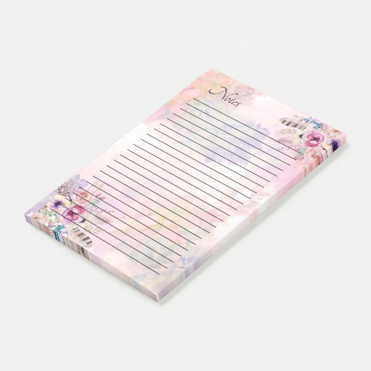 Notes aquarelle avec trait post-it (Incliné)